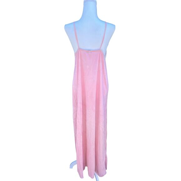 Diane Von Furstenberg Nylon Nightgown Spaghetti Strap Lace Detail Pink MEDIUM 34 - Picture 2 of 7